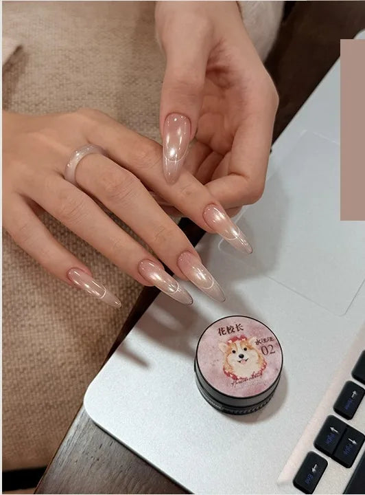 Dewy Cat Eye gel shade 02 on nails