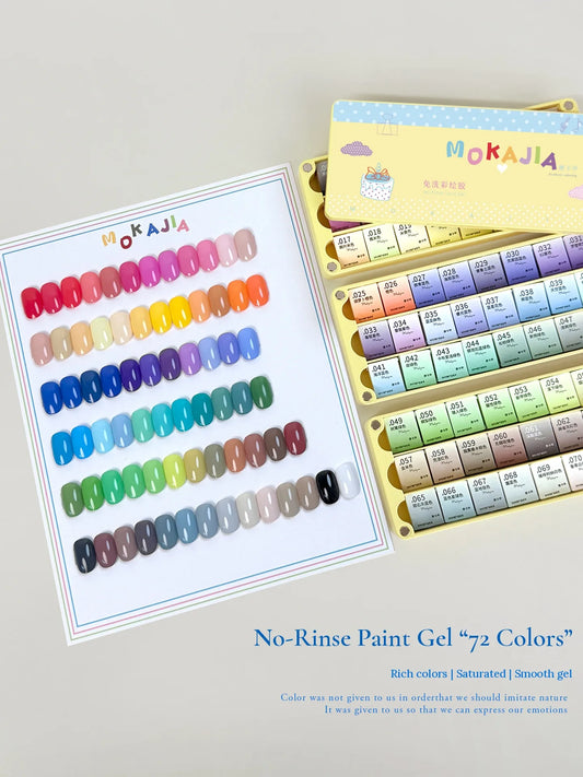 MOKAJIA 72-color painting gel palette trays and swatch card
