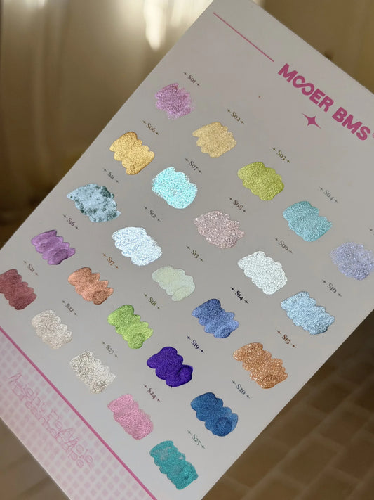 Light Particle Dreamscape swatch card with all 25 glitter shades
