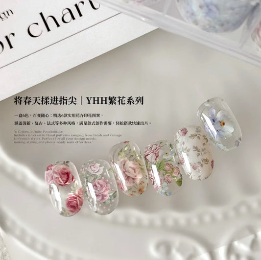 YHH Floral Transfer Foil Set – Vintage Flower Patterns (Box of 6 Colors) photo 2