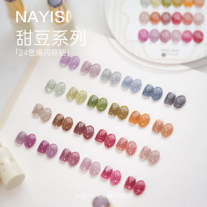 NAYISI Sweet Bean Crushed Diamond Flash Gel – 24 Shades (Bottle) photo 1