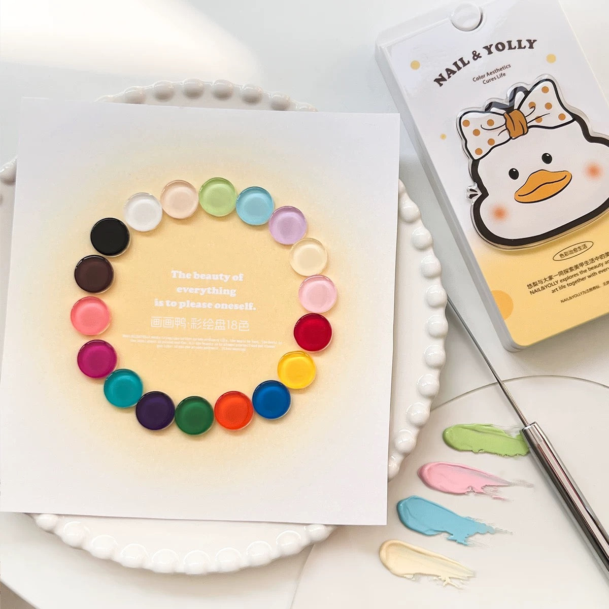 Nail & Yolly 18 Color Painting + Pat Pat + Stamping Gel Palette