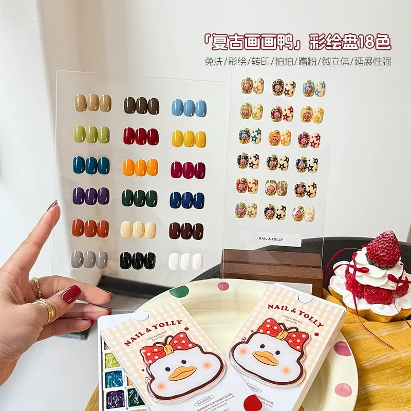 Nail & Yolly 18 Color Painting + Pat Pat + Stamping Gel Palette