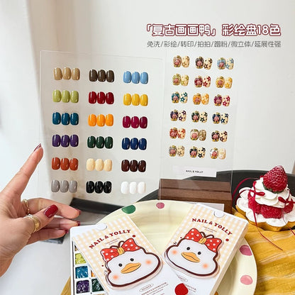 Nail & Yolly 18 Color Painting + Pat Pat + Stamping Gel Palette