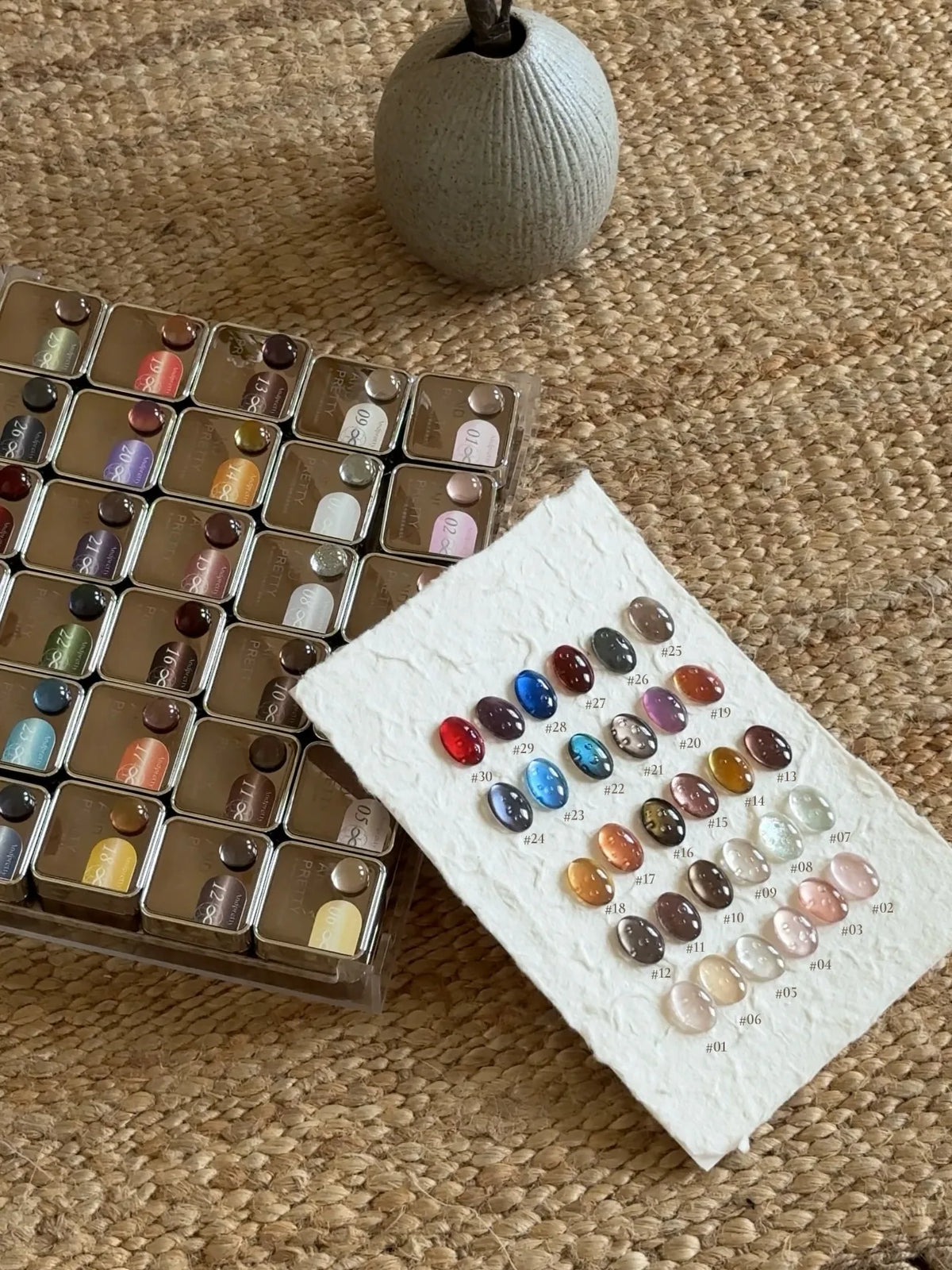 Little Sparkle cat eye gel jars and swatch card