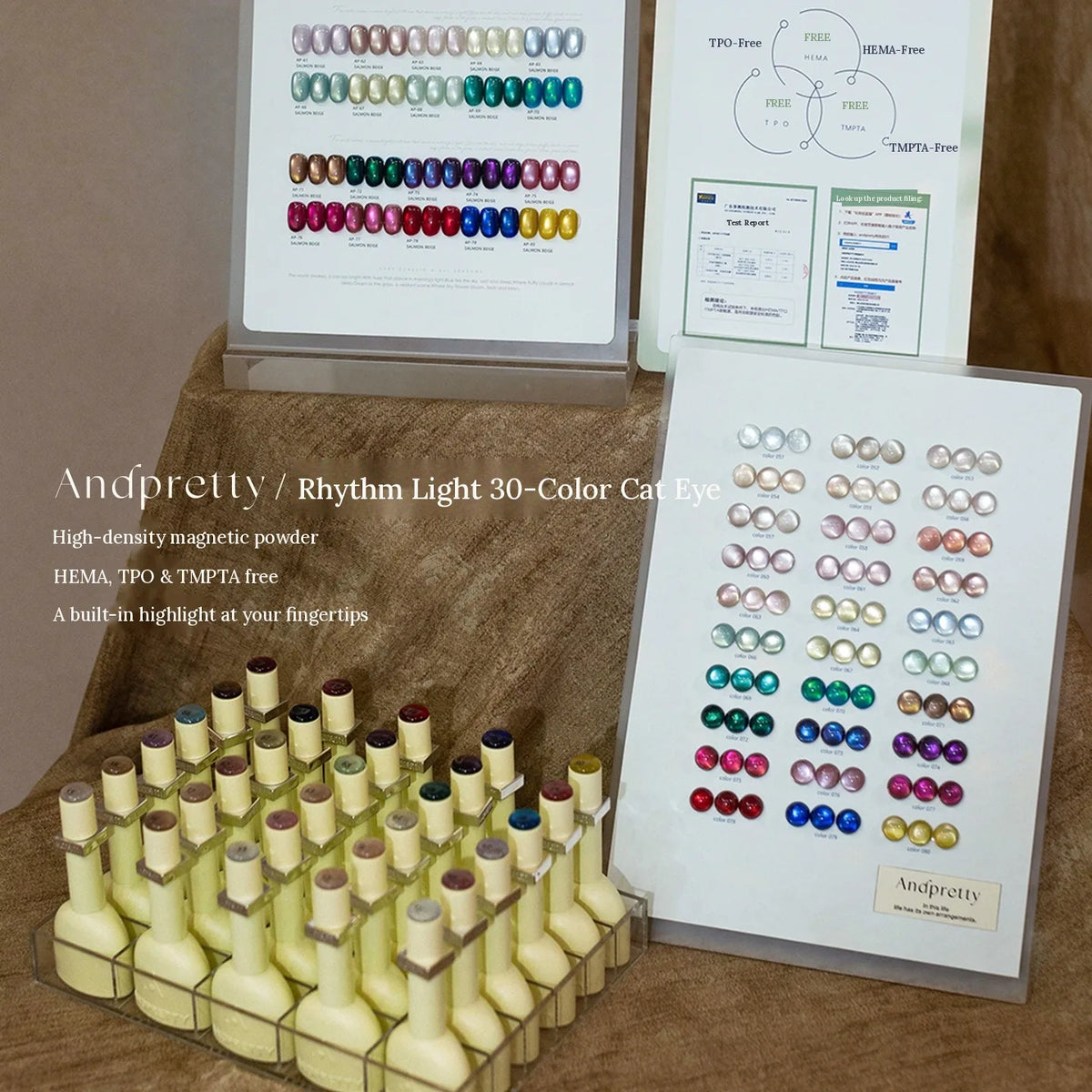 Andpretty Rhythm Light 30-color cat eye gel full set: 30 bottles with shade charts