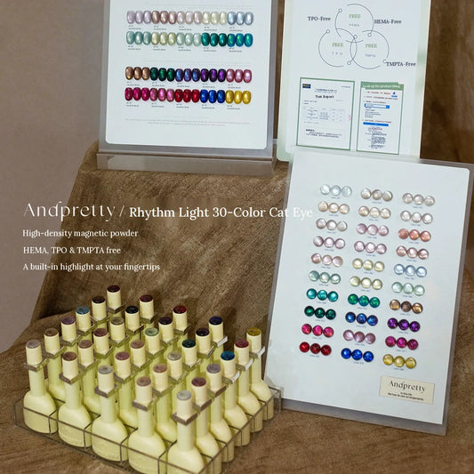 Andpretty Rhythm Light 30-color cat eye gel full set: 30 bottles with shade charts