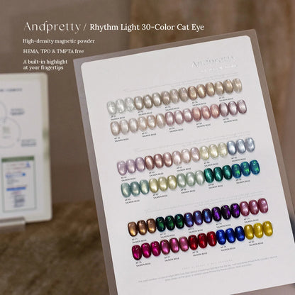 Andpretty Rhythm Light cat eye gel shade chart, colors 51 to 80