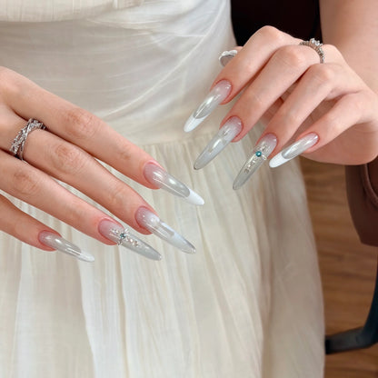 Clear Water Cat Eye gel shade 01 on nails