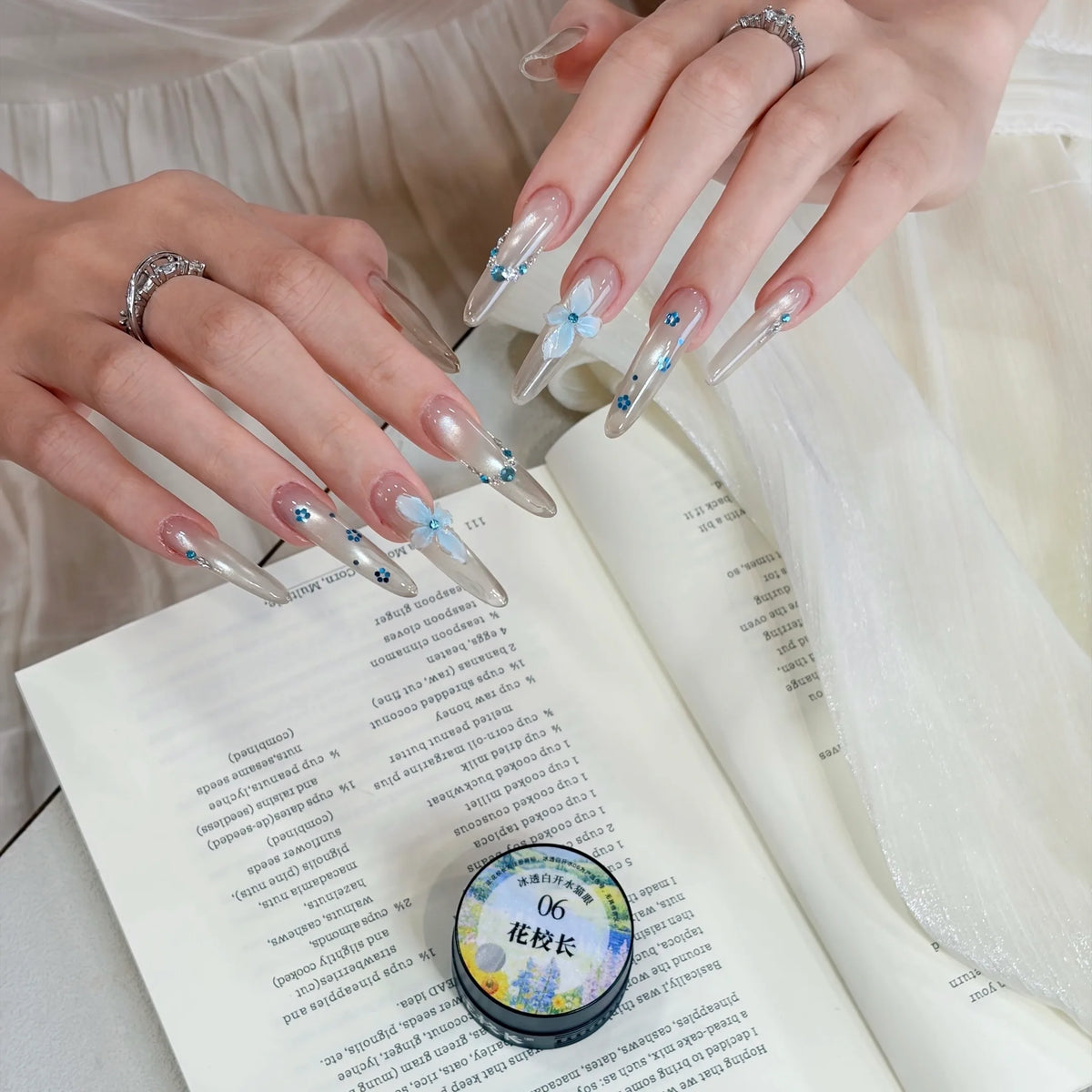 Clear Water Cat Eye gel shade 06 on nails