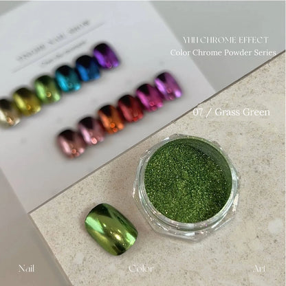 07 Grass Green: jar and chrome swatch tip