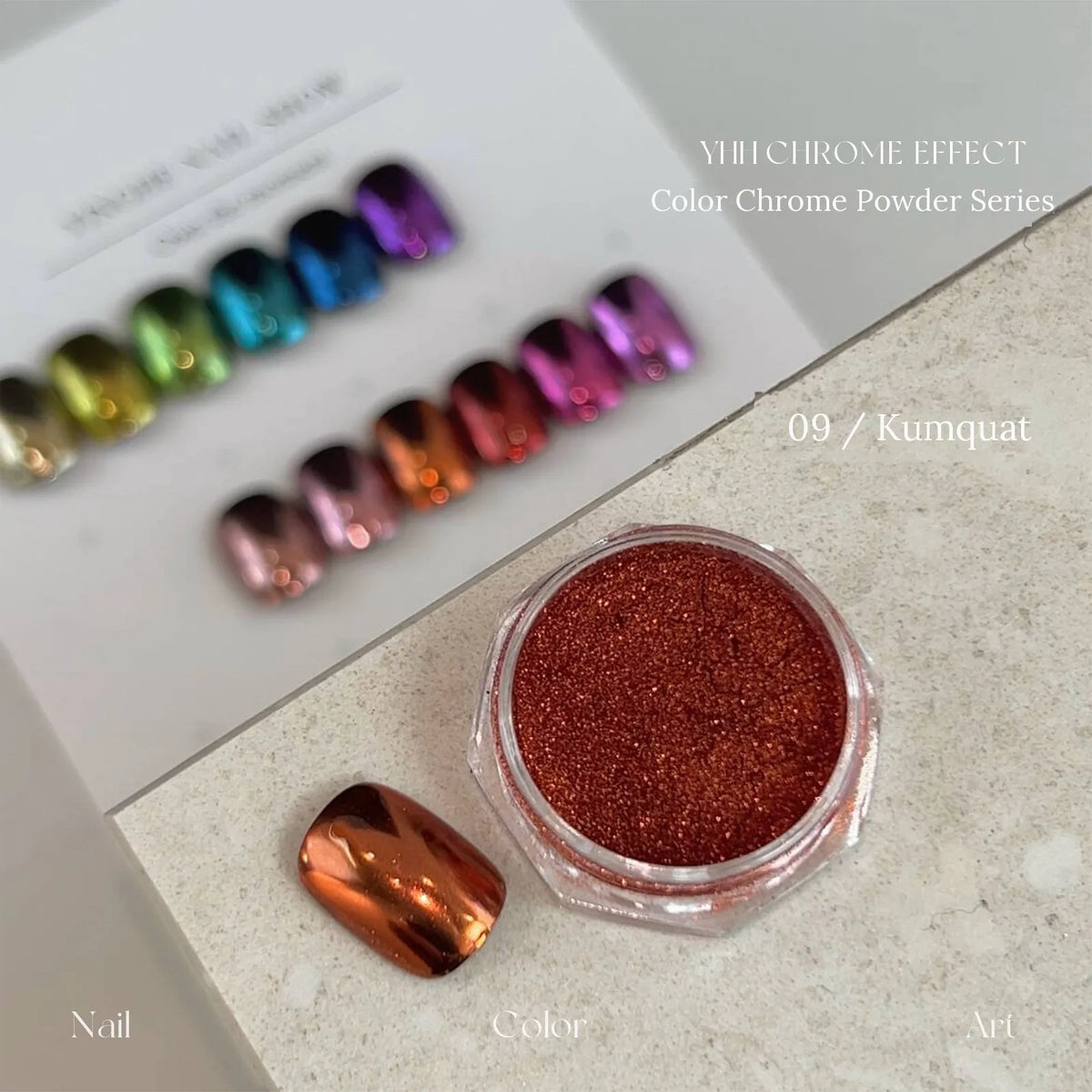 09 Kumquat: jar and chrome swatch tip