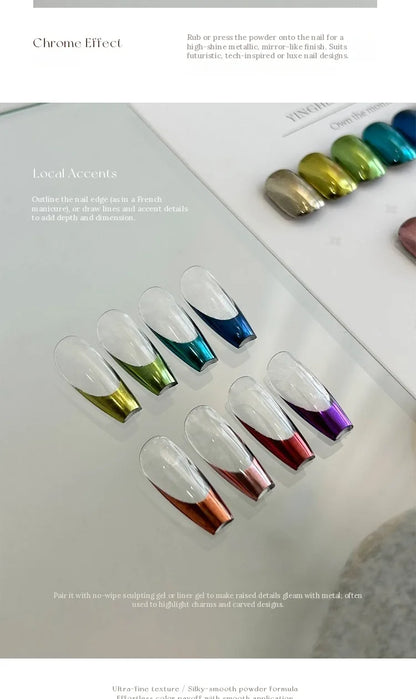 Uses: full mirror finish, chrome French tips and accents