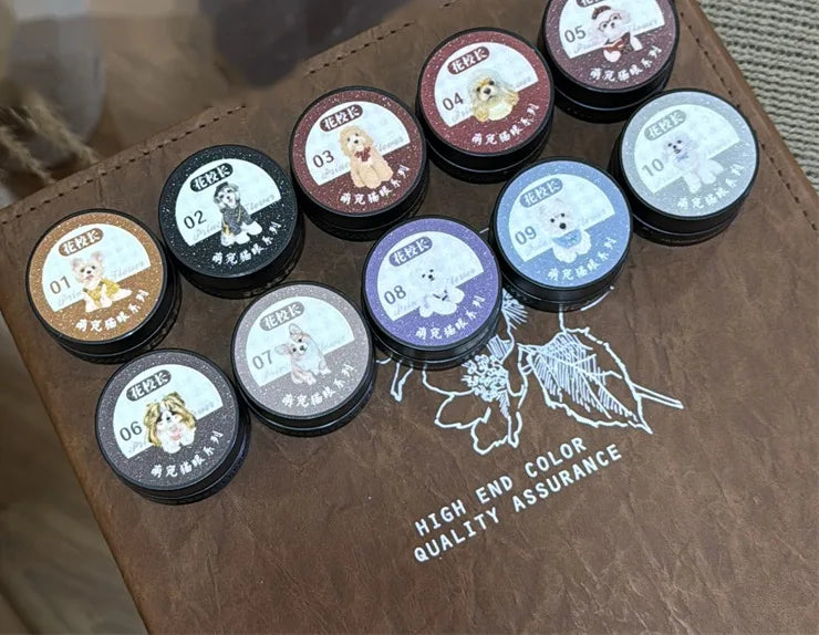 Flower Principal Cute Pet Cat Eye gel jars 01-10 with pet portrait lids