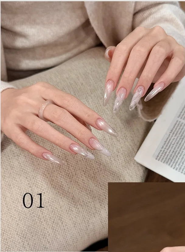 Dewy Cat Eye gel shade 01 on nails