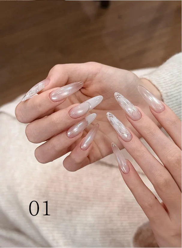 Dewy Cat Eye gel shade 01 on nails