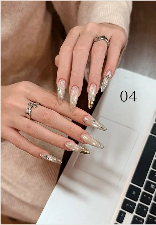Dewy Cat Eye gel shade 04 on nails