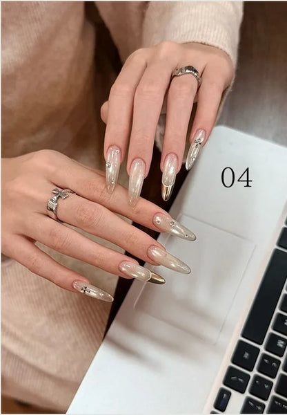 Dewy Cat Eye gel shade 04 on nails