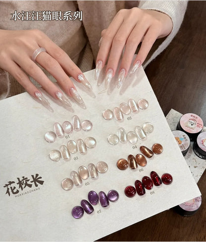 Flower Principal Dewy Cat Eye gel eight-piece set swatch board
