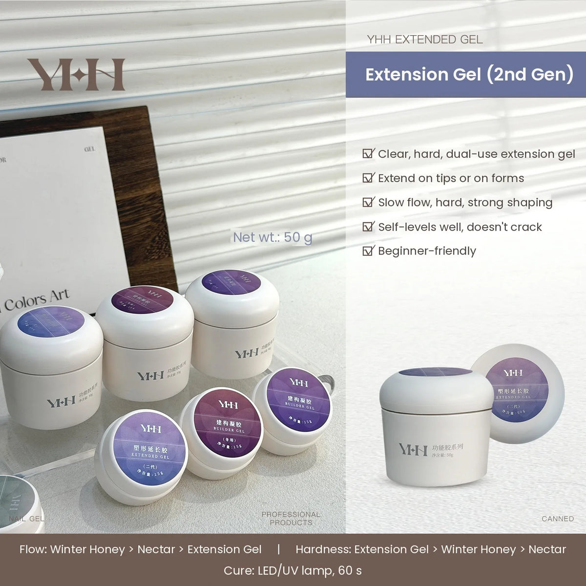 YHH Extension Gel 2nd Gen, 50 g jar