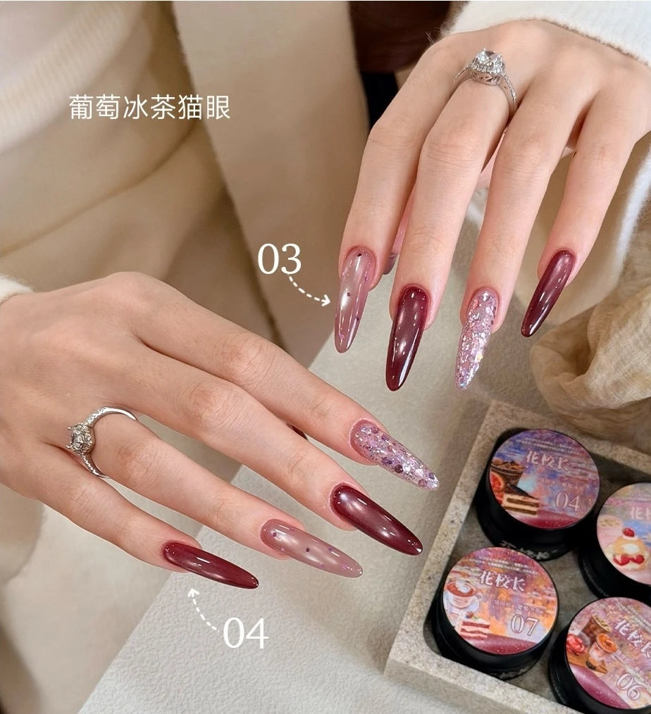 Flower Principal Grape Ice Tea Cat Eye Gel Polish photo 10