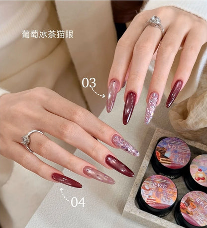 Flower Principal Grape Ice Tea Cat Eye Gel Polish photo 10