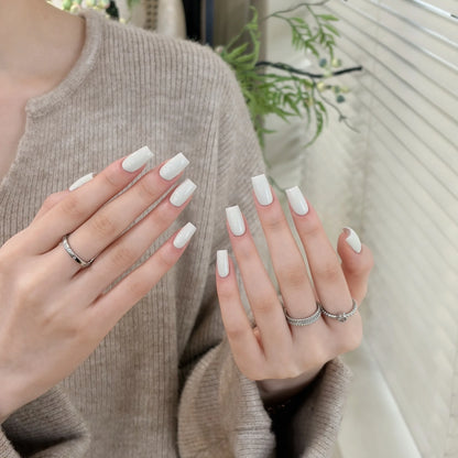 Little Black Bottle solid color gel shade 09 Yogurt White on nails