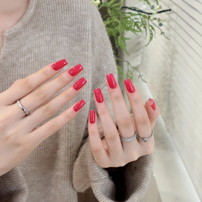 Little Black Bottle solid color gel shade 19 Strawberry Pink on nails