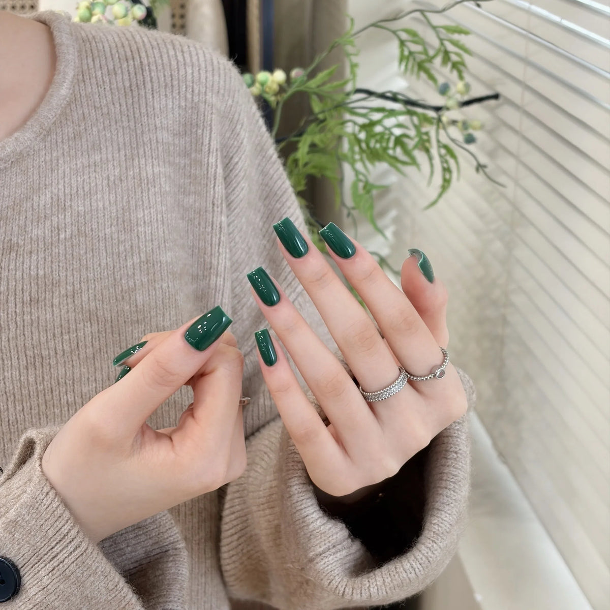 Little Black Bottle solid color gel shade 43 on nails