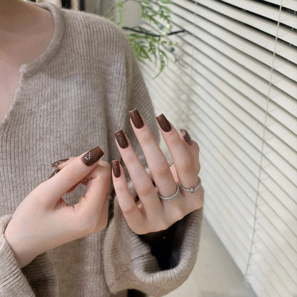 Little Black Bottle solid color gel shade 68 Chocolate on nails