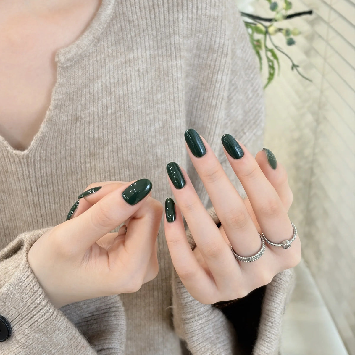 Little Black Bottle solid color gel shade 104 on nails