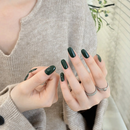 Little Black Bottle solid color gel shade 104 on nails