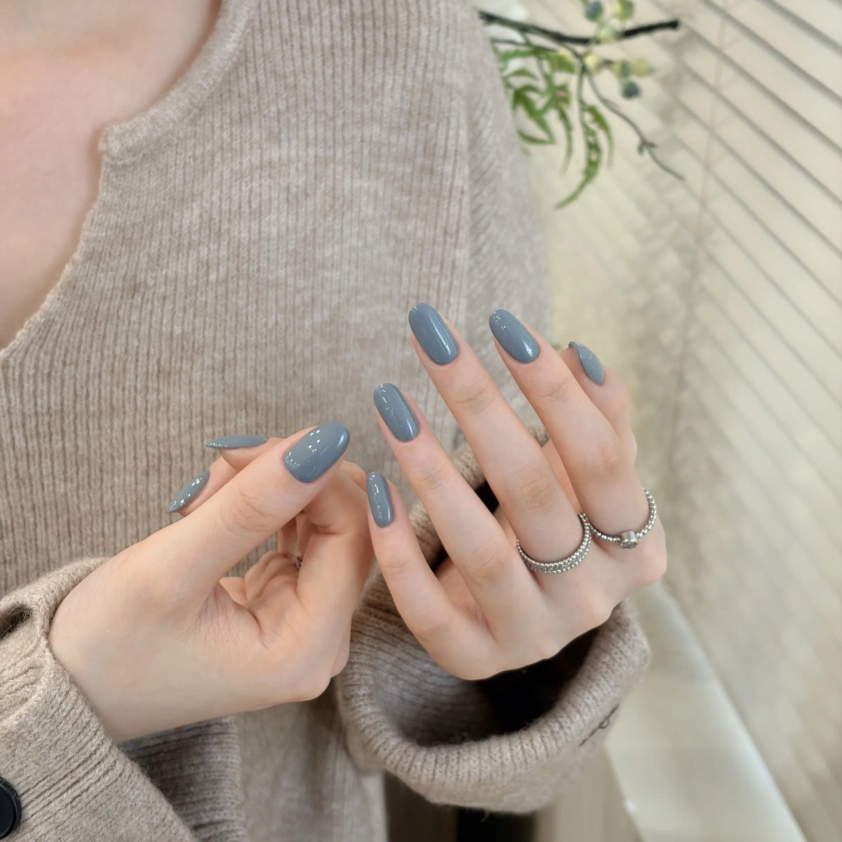 Little Black Bottle solid color gel shade 108 on nails