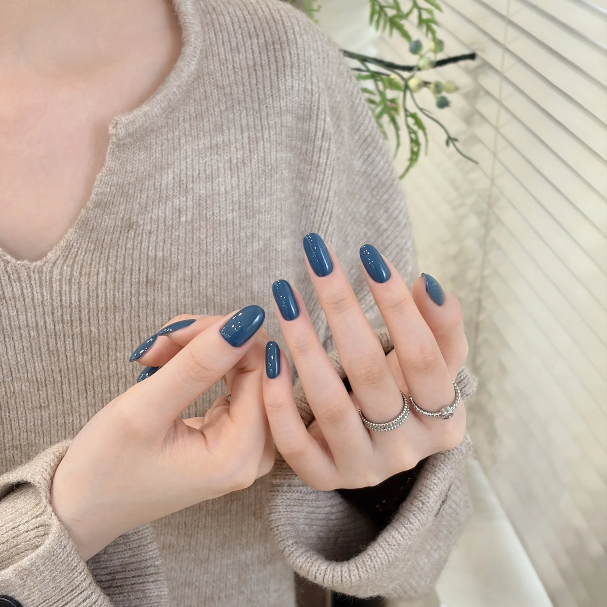 Little Black Bottle solid color gel shade 110 on nails