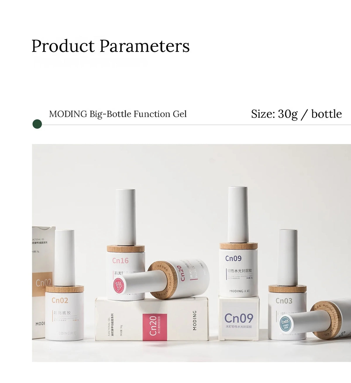 Product parameters: 30g per bottle