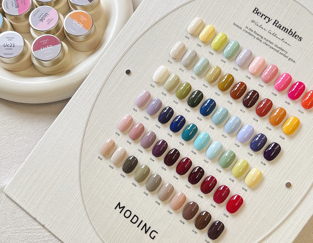 Moding Berry Rambles 60-color pot gel acrylic swatch board