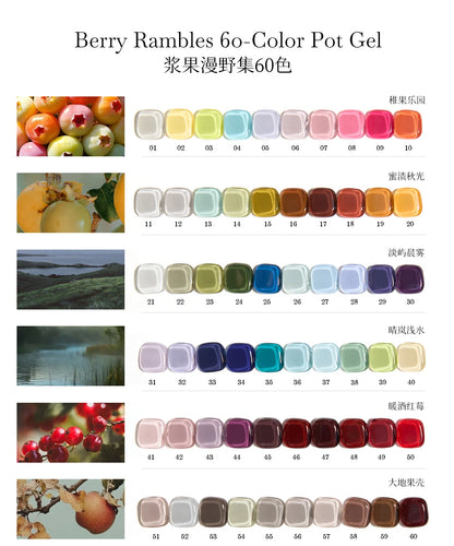 Moding Berry Rambles 60-color pot gel color family chart
