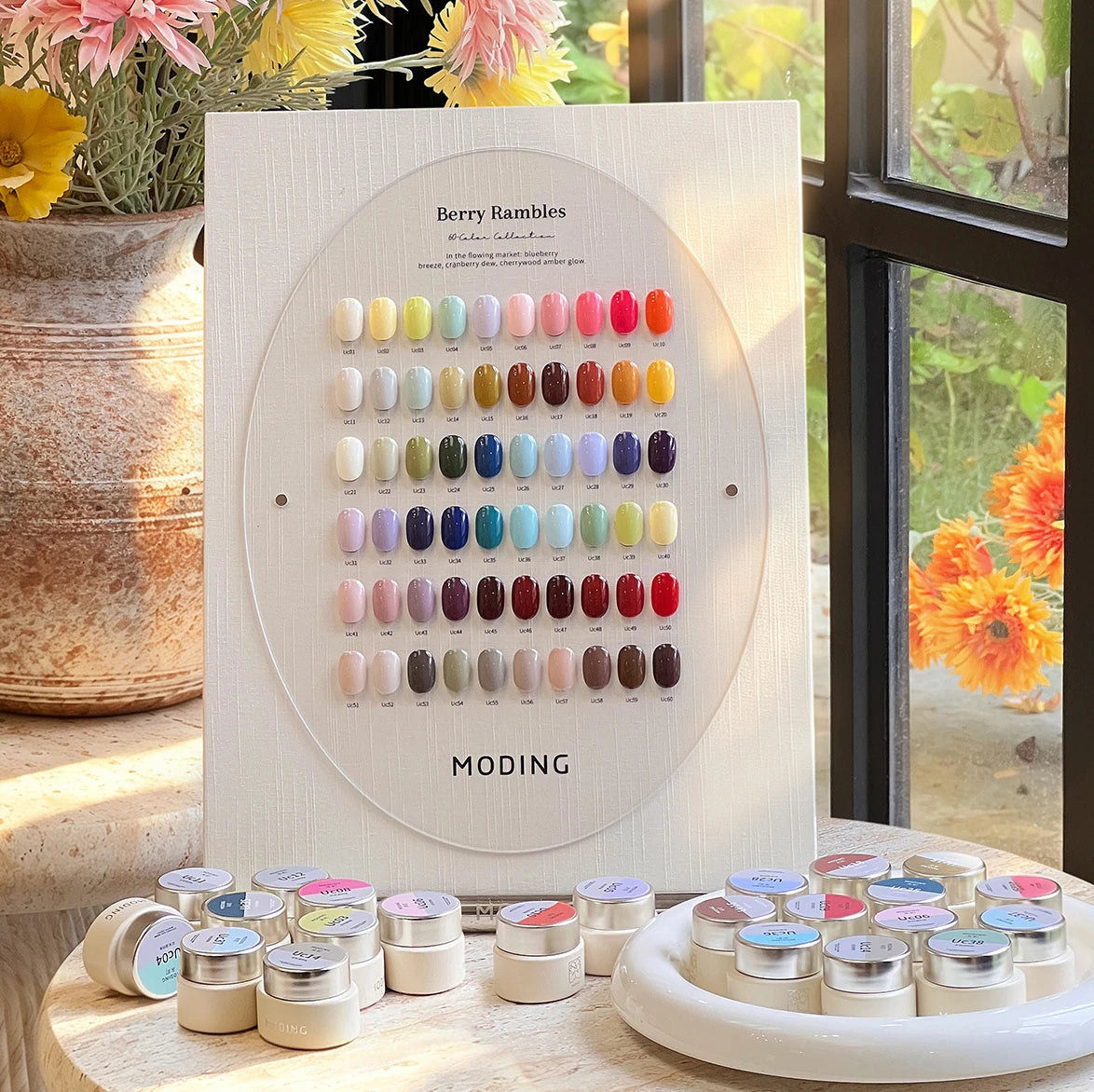 Moding Berry Rambles 60-color pot gel salon display board