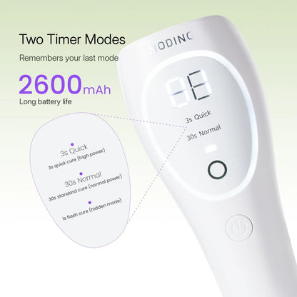 3s quick and 30s normal timer modes, 2600mAh battery