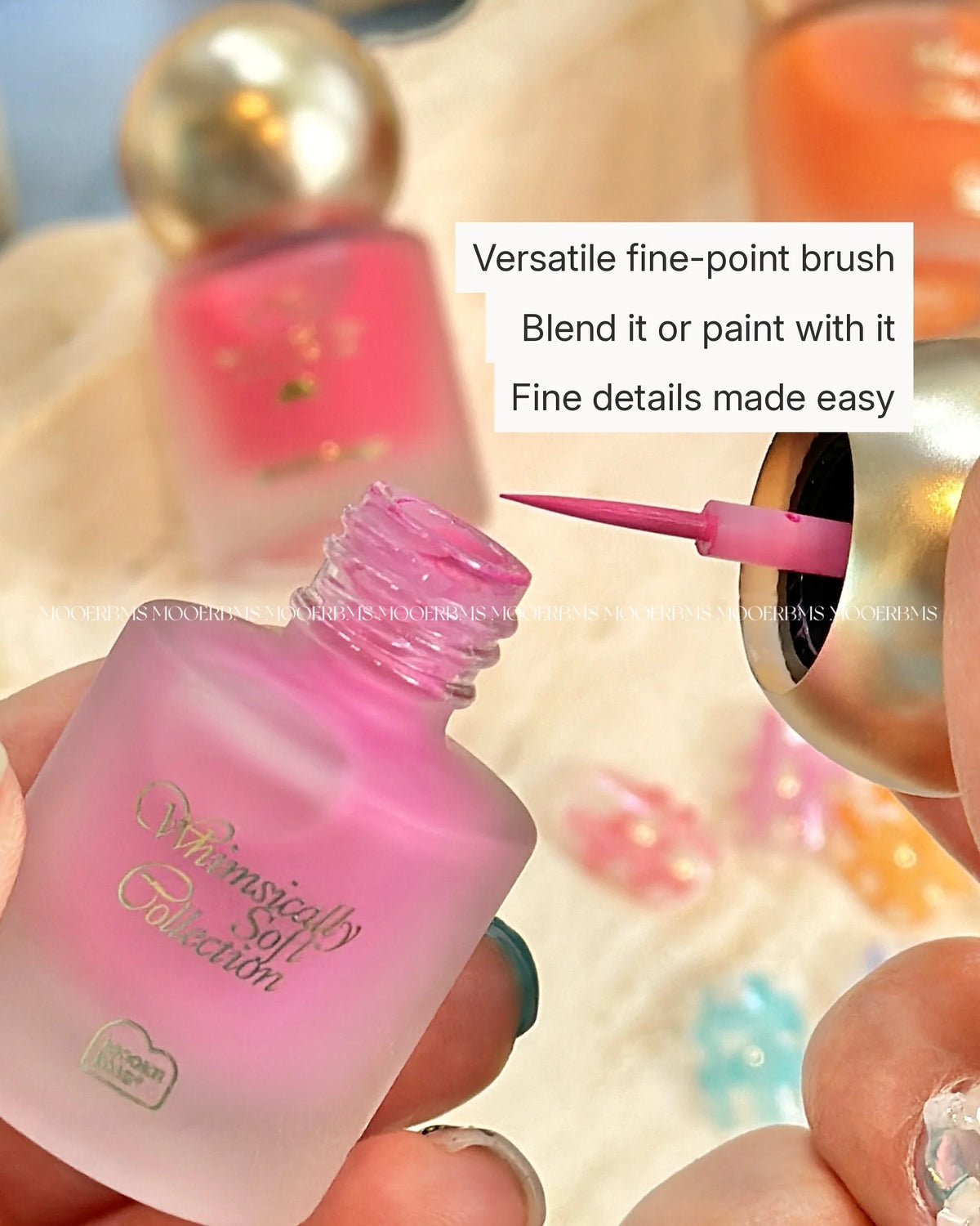 Fine-point brush for blooming and painting details