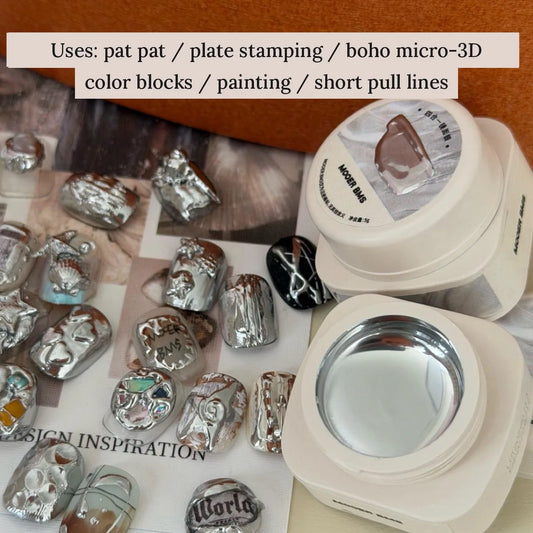 Uses: pat pat, plate stamping, boho micro-3D, color blocks, painting and short pull lines