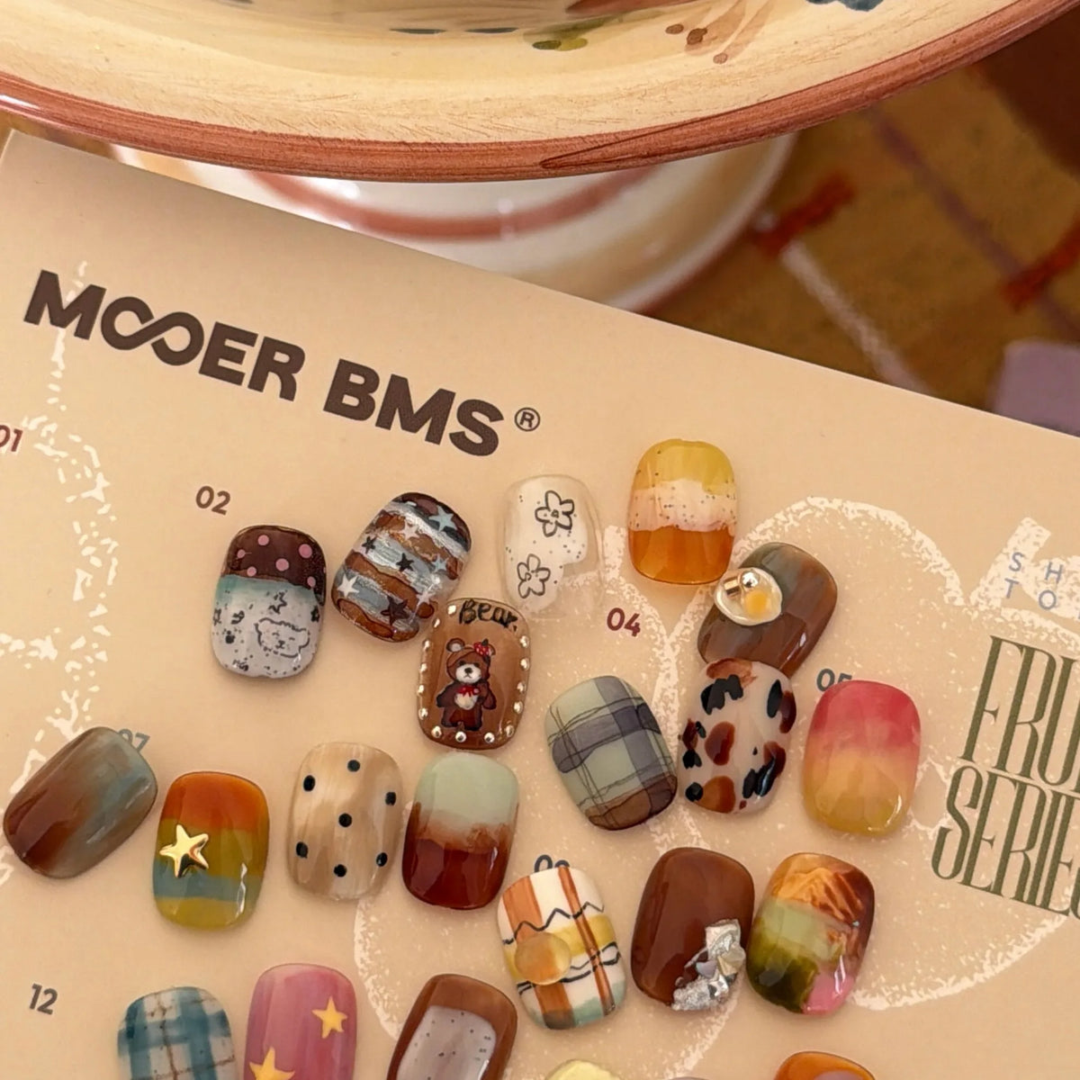 Nail art designs made with Fruit Series shades