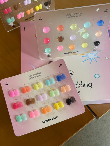 Fruit Juice swatch cards: 15 candy-bright jelly shades