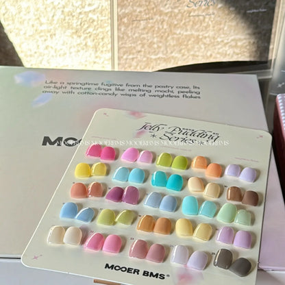 Swatch card of all 25 Milk Jelly shades