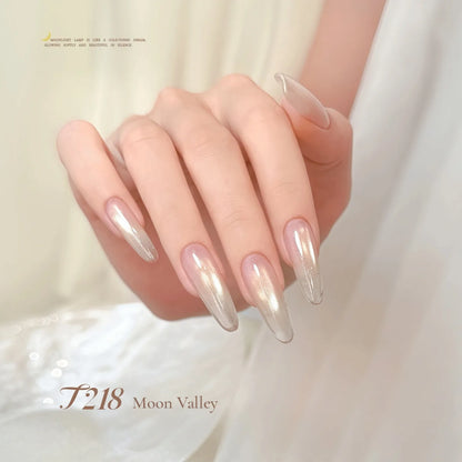 TAYE Moonlight Cup cat eye T218 Moon Valley on long almond nails