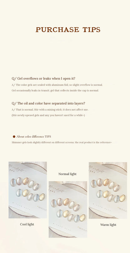 Purchase tips: foil seal, stirring separated gel, color under different light