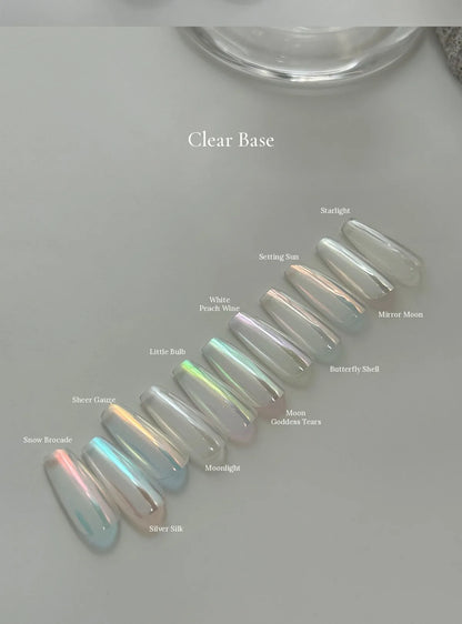 All 11 shades over a clear base, labelled