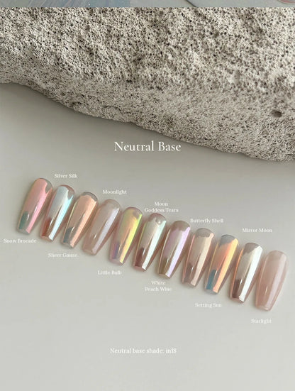 All 11 shades over a neutral (in18) base, labelled