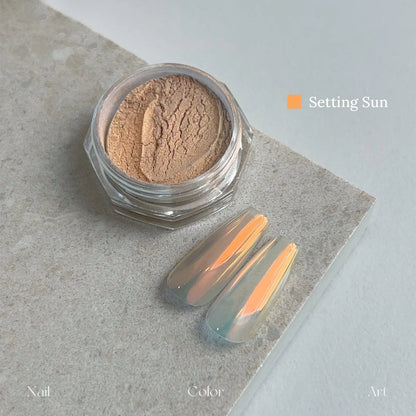 YHH Moonlight Silk Powder in Setting Sun: jar and swatch tips