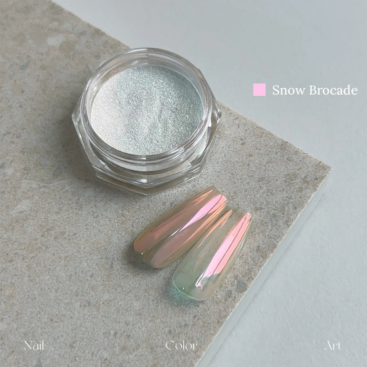 YHH Moonlight Silk Powder in Snow Brocade: jar and swatch tips